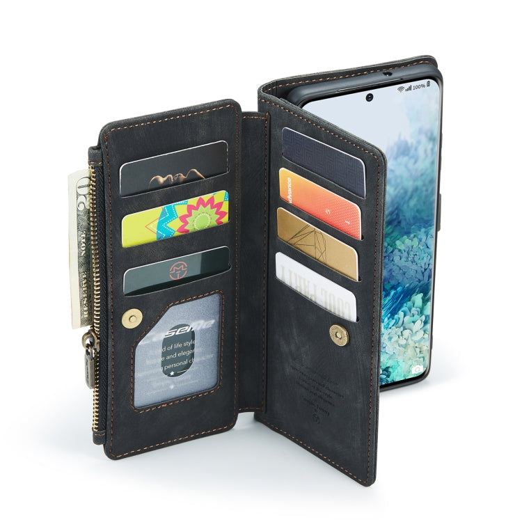 For Samsung Galaxy S20+ 5G CaseMe-C30 PU + TPU Multifunctional Horizontal Flip Leather Case with Holder & Card Slot & Wallet & Zipper Pocket(Black) - Galaxy Phone Cases by CaseMe | Online Shopping UK | buy2fix