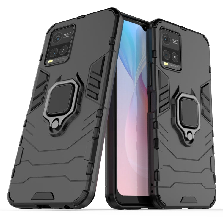For vivo Y21 Shockproof PC + TPU Protective Case with Magnetic Ring Holder(Black) - vivo Cases by buy2fix | Online Shopping UK | buy2fix