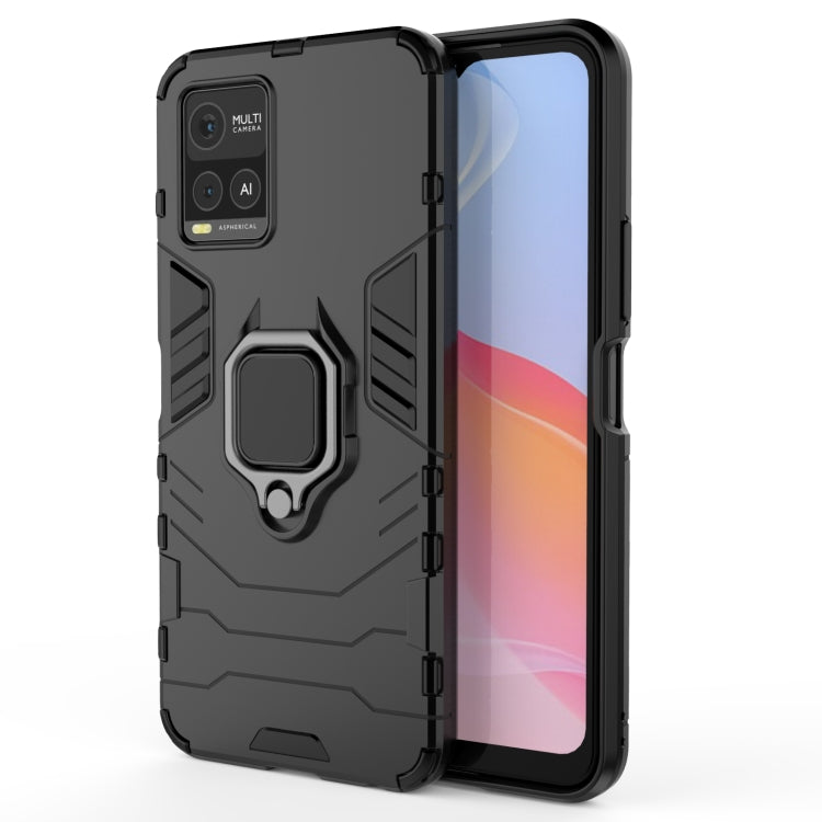 For vivo Y21 Shockproof PC + TPU Protective Case with Magnetic Ring Holder(Black) - vivo Cases by buy2fix | Online Shopping UK | buy2fix