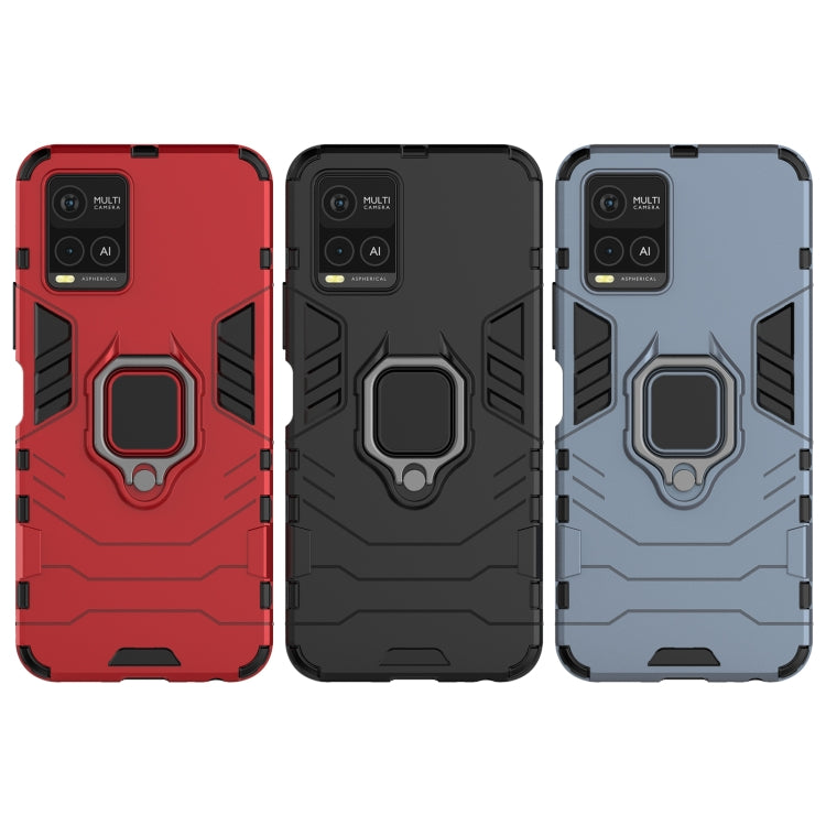 For vivo Y21 Shockproof PC + TPU Protective Case with Magnetic Ring Holder(Black) - vivo Cases by buy2fix | Online Shopping UK | buy2fix