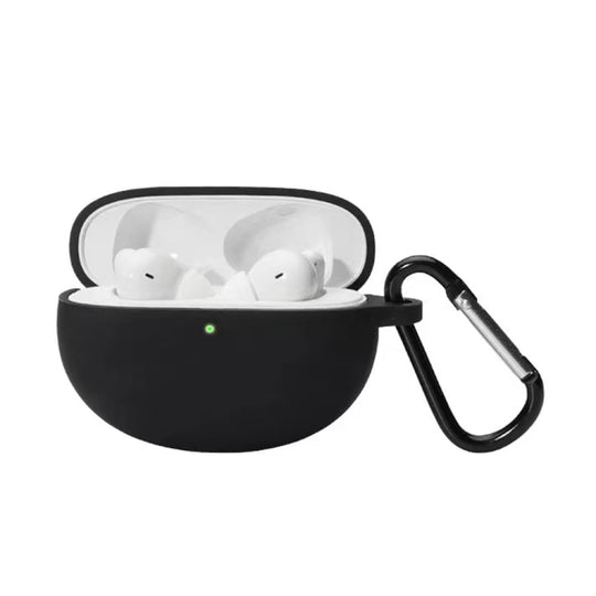 For OPPO Enco Free 2 Anti-fall Wireless Earphone Silicone Protective Case with Hook(Black)