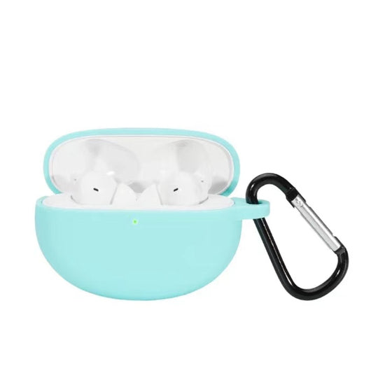 For OPPO Enco Free 2 Anti-fall Wireless Earphone Silicone Protective Case with Hook(Lake Blue)