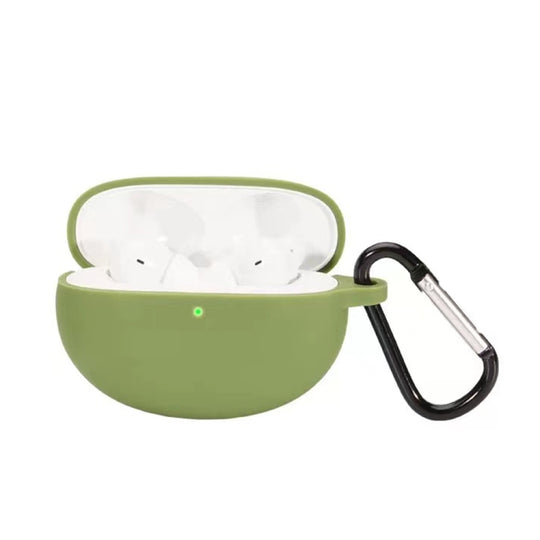 For OPPO Enco Free 2 Anti-fall Wireless Earphone Silicone Protective Case with Hook(Grass Green)
