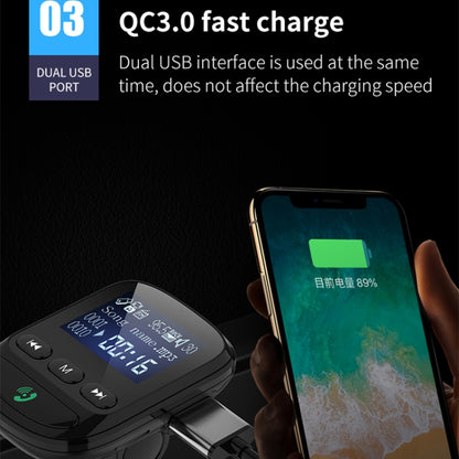 BT06 1.4 inch Car MP3 Player FM Transmitter QC3.0 Quick Charge Support Bluetooth Handsfree / TF Card - Bluetooth Car Kits by buy2fix | Online Shopping UK | buy2fix