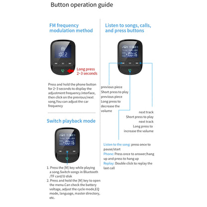BT06 1.4 inch Car MP3 Player FM Transmitter QC3.0 Quick Charge Support Bluetooth Handsfree / TF Card - Bluetooth Car Kits by buy2fix | Online Shopping UK | buy2fix