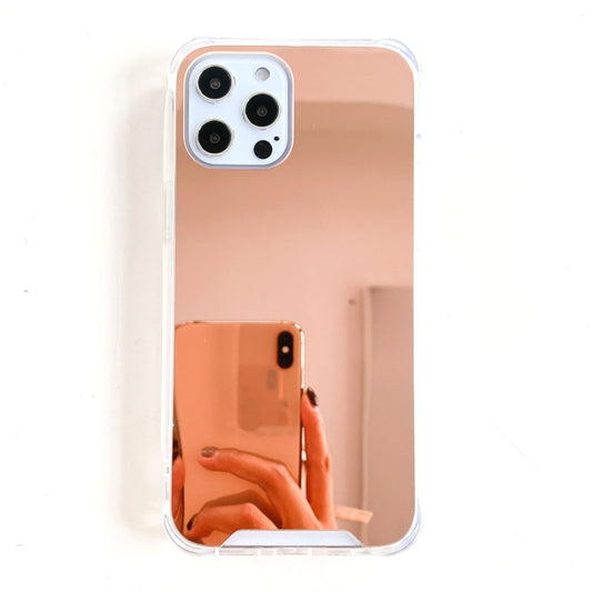 For iPhone 13 Pro Max TPU + Acrylic Four Drop Luxury Plating Mirror Phone Case Cover (Rose Gold) - iPhone 13 Pro Max Cases by buy2fix | Online Shopping UK | buy2fix