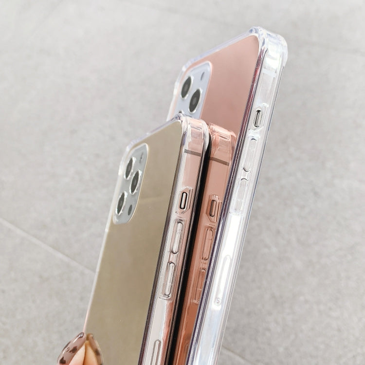 For iPhone 13 Pro Max TPU + Acrylic Four Drop Luxury Plating Mirror Phone Case Cover (Rose Gold) - iPhone 13 Pro Max Cases by buy2fix | Online Shopping UK | buy2fix