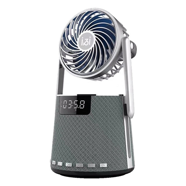 SOAIY K8 Wireless Bluetooth Dual Alarm Clock Speaker with Small Fan(Grey) by buy2fix