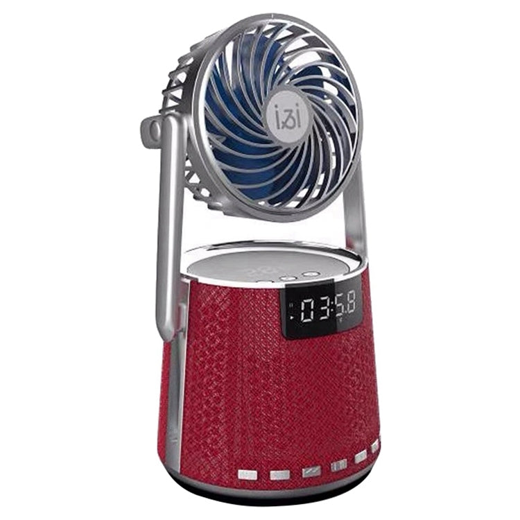 SOAIY K8 Wireless Bluetooth Dual Alarm Clock Speaker with Small Fan(Red) by buy2fix