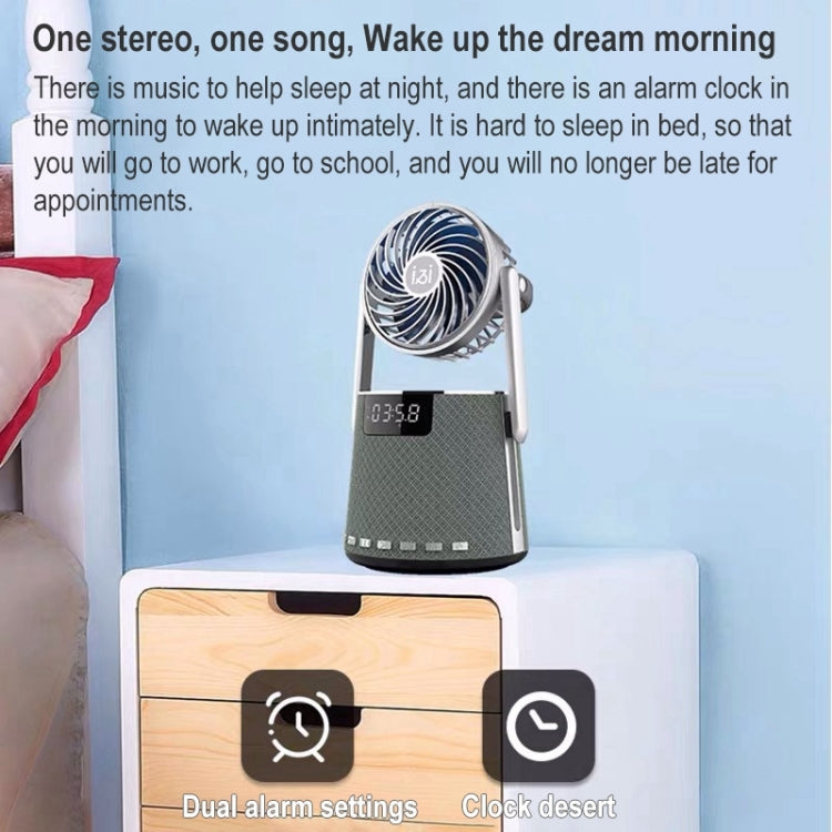 SOAIY K8 Wireless Bluetooth Dual Alarm Clock Speaker with Small Fan(Red) by buy2fix