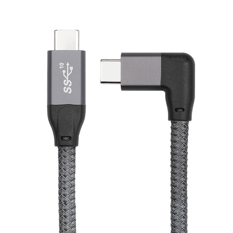 100W USB-C / Type-C Elbow to USB-C / Type-C Male Full-function Data Cable with E-mark, Cable Length:0.5m by buy2fix