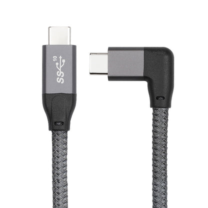 100W USB-C / Type-C Elbow to USB-C / Type-C Male Full-function Data Cable with E-mark, Cable Length:1m by buy2fix