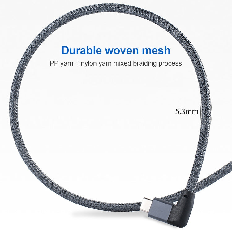 100W USB-C / Type-C Elbow to USB-C / Type-C Male Full-function Data Cable with E-mark, Cable Length:1m by buy2fix