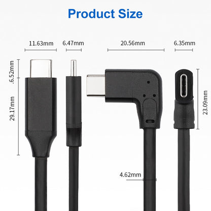 60W 3A USB-C / Type-C Male to USB-C / Type-C Elbow PD Fast Charging Magic Belt Cable, Cable Length:1m by buy2fix