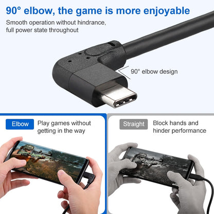 60W 3A USB-C / Type-C Male to USB-C / Type-C Elbow PD Fast Charging Magic Belt Cable, Cable Length:1m by buy2fix