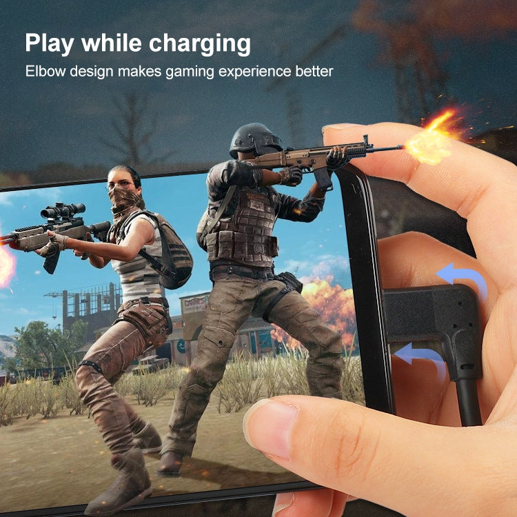 60W 3A USB-C / Type-C Male to USB-C / Type-C Elbow PD Fast Charging Magic Belt Cable, Cable Length:1m by buy2fix