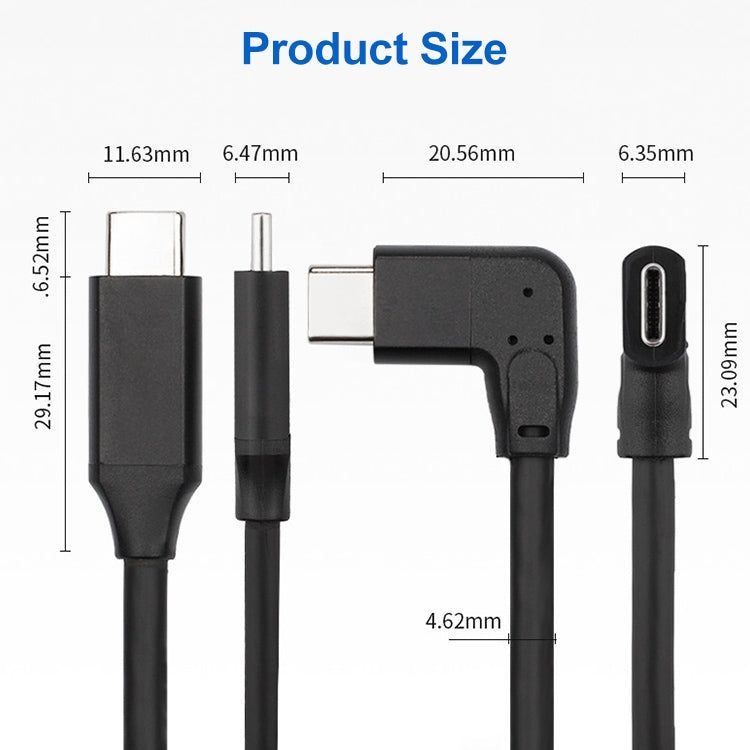 60W 3A USB-C / Type-C Male to USB-C / Type-C Elbow PD Fast Charging Magic Belt Cable, Cable Length:2m by buy2fix