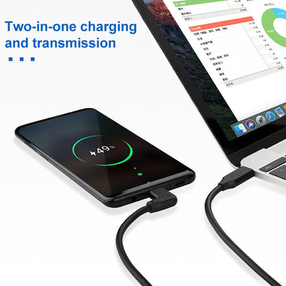 60W 3A USB-C / Type-C Male to USB-C / Type-C Elbow PD Fast Charging Magic Belt Cable, Cable Length:2m by buy2fix