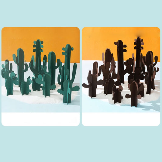 12 in 1 Miniature Beach Paper Cut Cactus Sandy Beach Landscape Decoration Photography Props(Green) - Paper Cut Props by buy2fix | Online Shopping UK | buy2fix