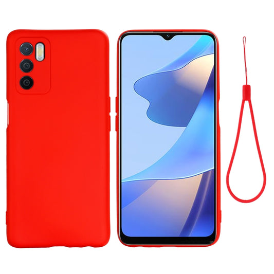 For OPPO A16 / A16S Foreign Version Solid Color Liquid Silicone Shockproof Full Coverage Protective Case(Red) - OPPO Cases by buy2fix | Online Shopping UK | buy2fix