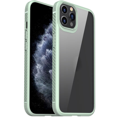 For iPhone 11 Pro MG Series Carbon Fiber TPU + Clear PC Four-corner Airbag Shockproof Case (Green) - iPhone 11 Pro Cases by buy2fix | Online Shopping UK | buy2fix
