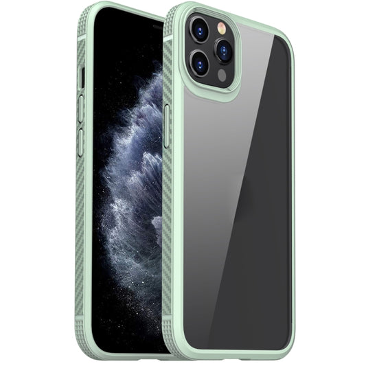 For iPhone 11 Pro MG Series Carbon Fiber TPU + Clear PC Four-corner Airbag Shockproof Case (Green) - iPhone 11 Pro Cases by buy2fix | Online Shopping UK | buy2fix