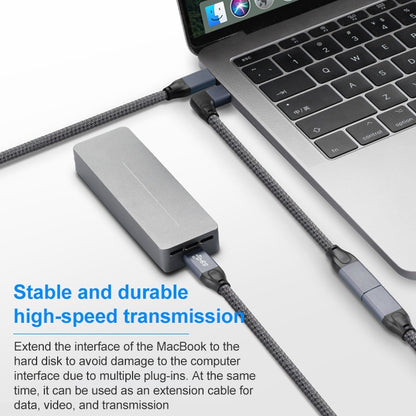100W USB-C / Type-C Elbow Male to USB-C / Type-C Female Full-function Data Extension Cable, Cable Length:0.5m by buy2fix
