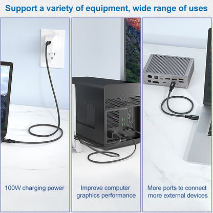 100W USB-C / Type-C 4.0 Male to USB-C / Type-C 4.0 Male Full-function Data Cable for Thunderbolt 3, Cable Length:1m by buy2fix