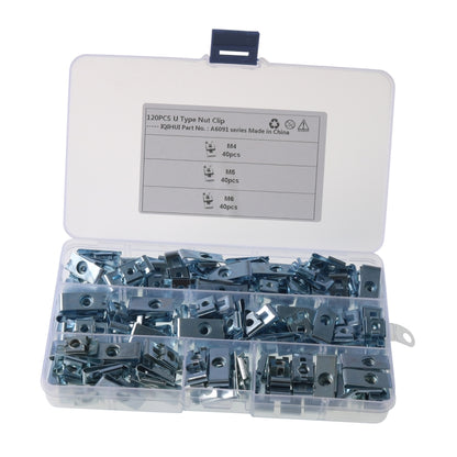 A6091 120 PCS Car M4/M5/M6 Fastener Clips Base U-shaped Clip Nut - Nuts & Bolts by buy2fix | Online Shopping UK | buy2fix
