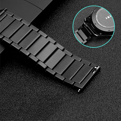18mm For Samsung Smart Watch One-bead Steel Butterfly Buckle Watch Band(Black) - Watch Bands by buy2fix | Online Shopping UK | buy2fix