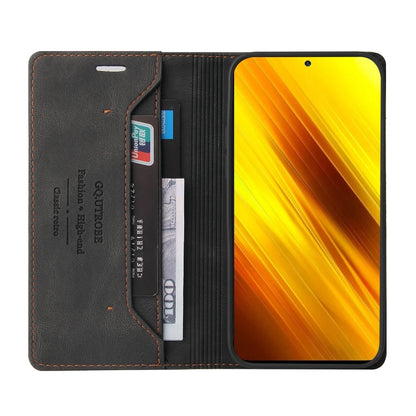For Xiaomi Poco X3 NFC Skin Feel Anti-theft Brush Horizontal Flip Leather Case with Holder & Card Slots & Wallet(Black) - Xiaomi Cases by buy2fix | Online Shopping UK | buy2fix
