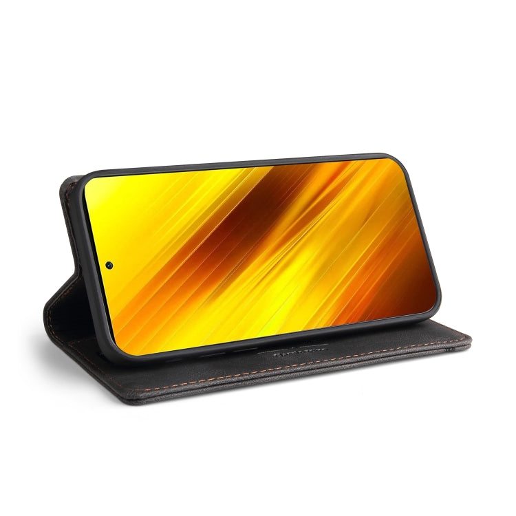 For Xiaomi Poco X3 NFC Skin Feel Anti-theft Brush Horizontal Flip Leather Case with Holder & Card Slots & Wallet(Black) - Xiaomi Cases by buy2fix | Online Shopping UK | buy2fix