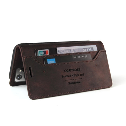 For Samsung Galaxy Note20 Ultra Skin Feel Anti-theft Brush Horizontal Flip Leather Case with Holder & Card Slots & Wallet(Brown) by buy2fix