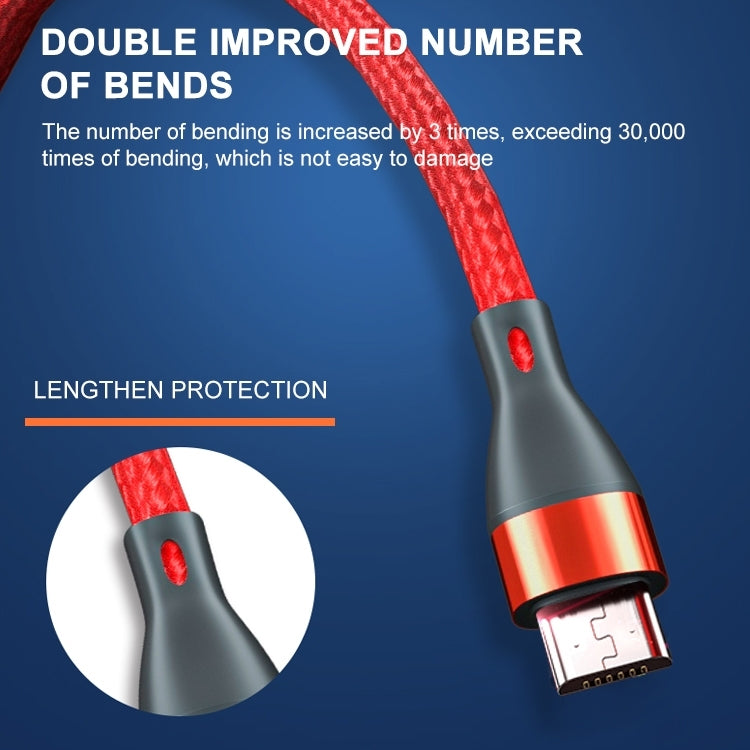 ADC-001 3A USB to Micro USB Weave Fast Charging Data Cable, Length:1m(Black) by buy2fix