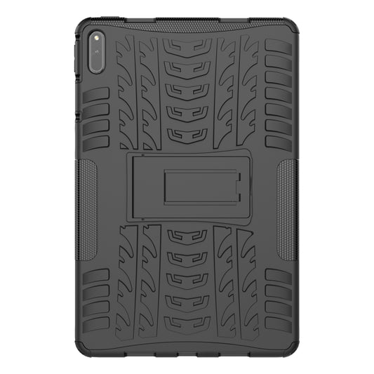 For Huawei MatePad 11 Tire Texture Shockproof TPU+PC Protective Case with Holder(Black) - Huawei by buy2fix | Online Shopping UK | buy2fix