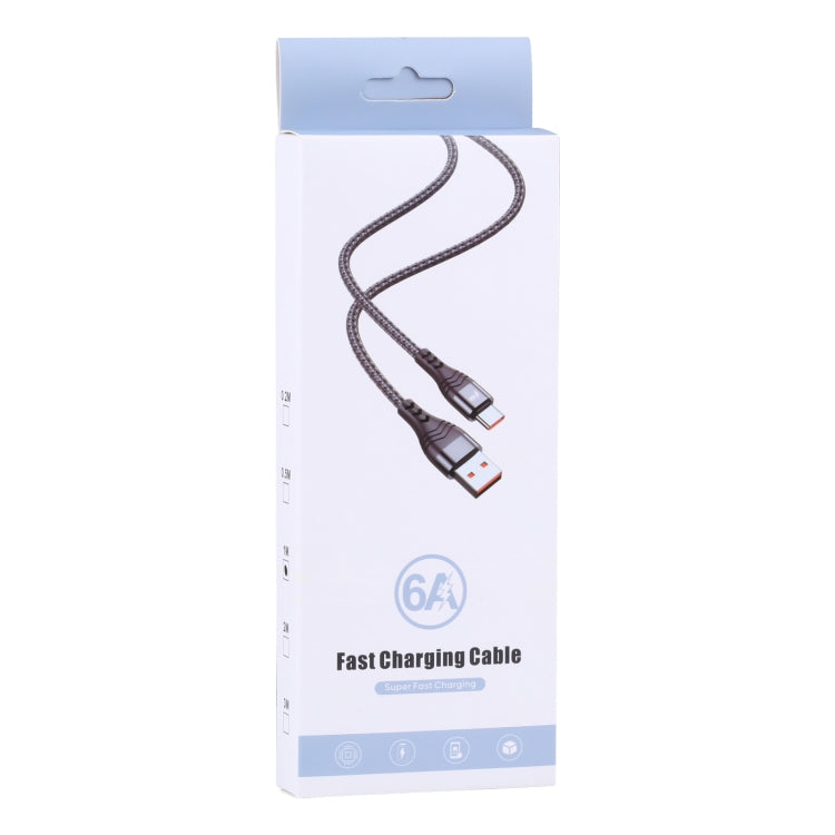 ADC-005 6A USB to USB-C / Type-C Weave Fast Charging Data Cable, Length:1m(Silver) by buy2fix