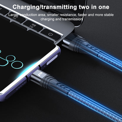 ADC-005 6A USB to USB-C / Type-C Weave Fast Charging Data Cable, Length:2m(Black) by buy2fix