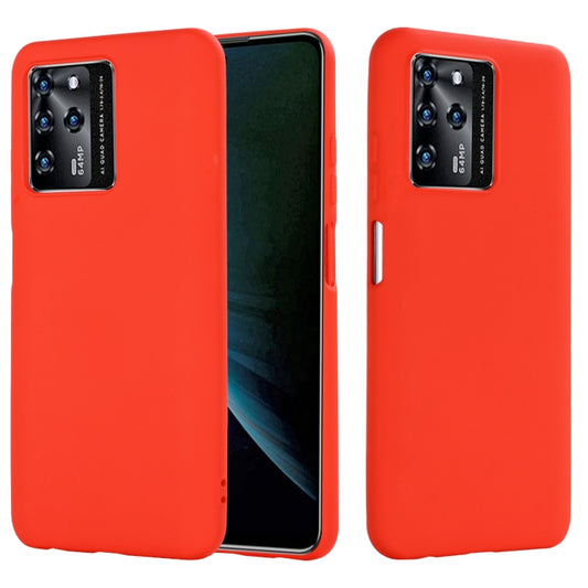 For ZTE Blade V30 Solid Color Liquid Silicone Dropproof Full Coverage Protective Case(Red) - ZTE Cases by buy2fix | Online Shopping UK | buy2fix