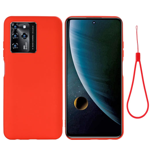 For ZTE Blade V30 Solid Color Liquid Silicone Dropproof Full Coverage Protective Case(Red) - ZTE Cases by buy2fix | Online Shopping UK | buy2fix