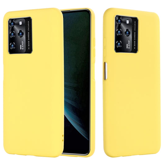 For ZTE Blade V30 Solid Color Liquid Silicone Dropproof Full Coverage Protective Case(Yellow) - ZTE Cases by buy2fix | Online Shopping UK | buy2fix