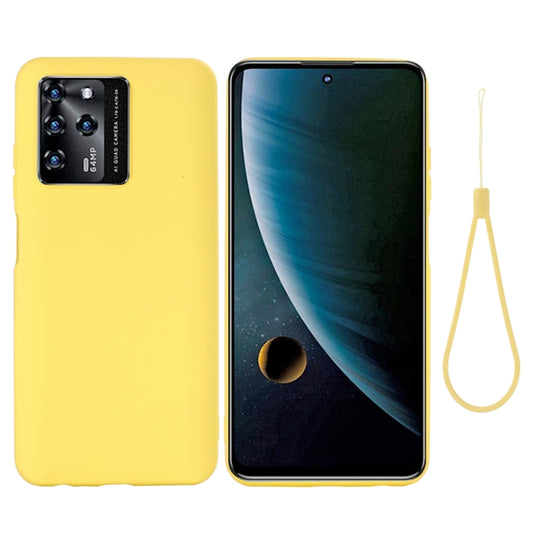 For ZTE Blade V30 Solid Color Liquid Silicone Dropproof Full Coverage Protective Case(Yellow) - ZTE Cases by buy2fix | Online Shopping UK | buy2fix