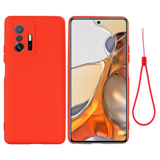 For Xiaomi 11T 5G Solid Color Liquid Silicone Dropproof Full Coverage Protective Case(Red) by buy2fix