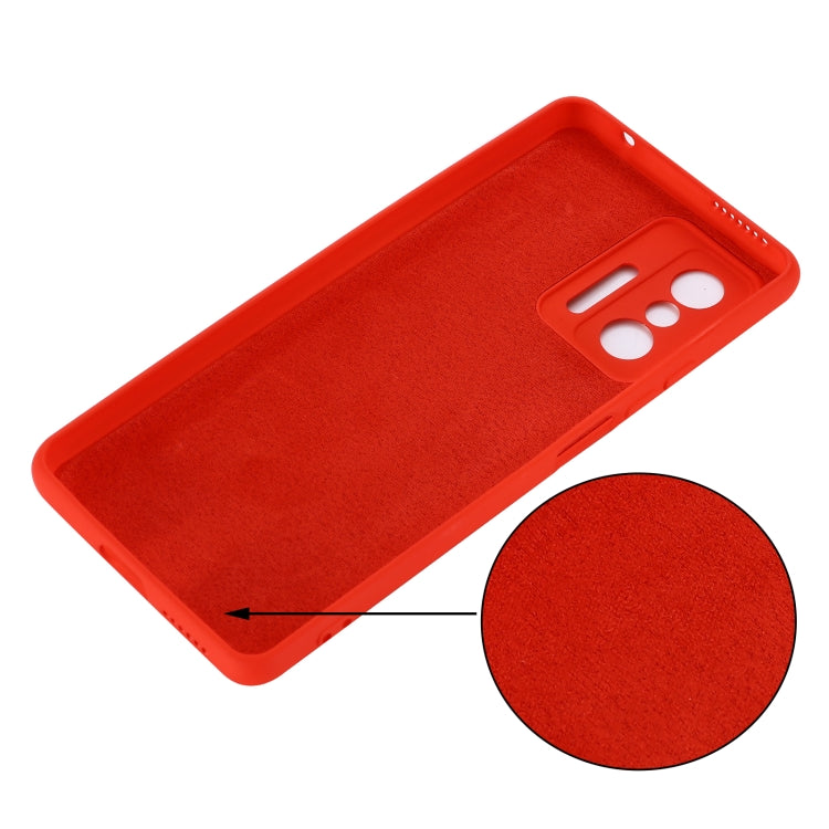 For Xiaomi 11T 5G Solid Color Liquid Silicone Dropproof Full Coverage Protective Case(Red) by buy2fix
