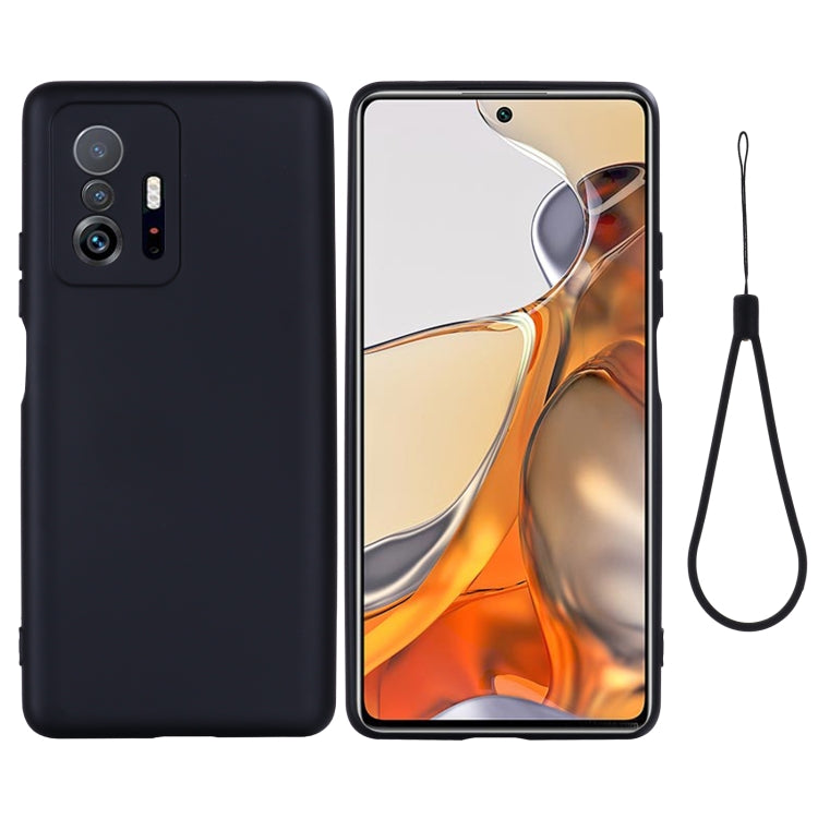 For Xiaomi 11T 5G Solid Color Liquid Silicone Dropproof Full Coverage Protective Case(Black) by buy2fix