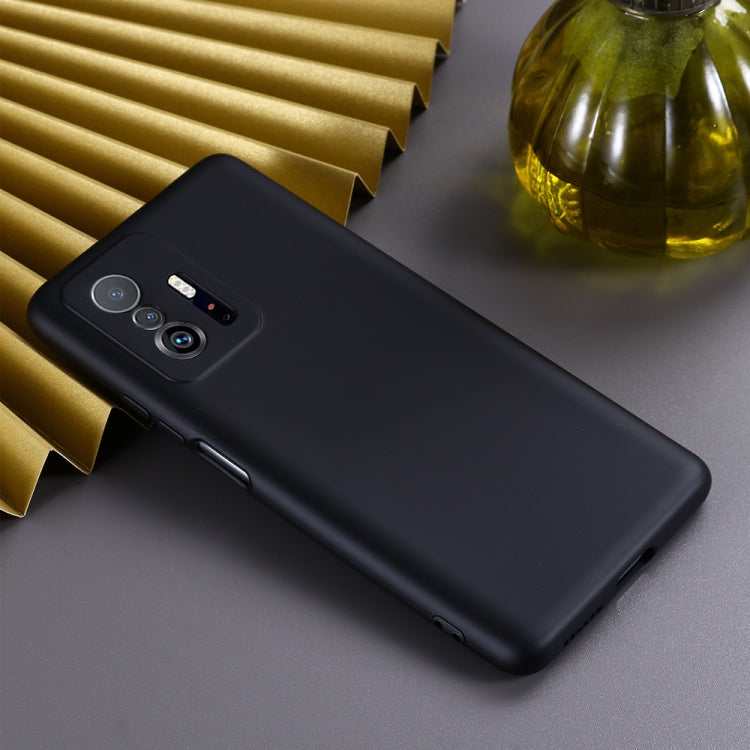 For Xiaomi 11T 5G Solid Color Liquid Silicone Dropproof Full Coverage Protective Case(Black) by buy2fix