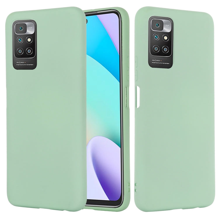 For Xiaomi Redmi 10 Solid Color Liquid Silicone Dropproof Full Coverage Protective Case(Green) by buy2fix