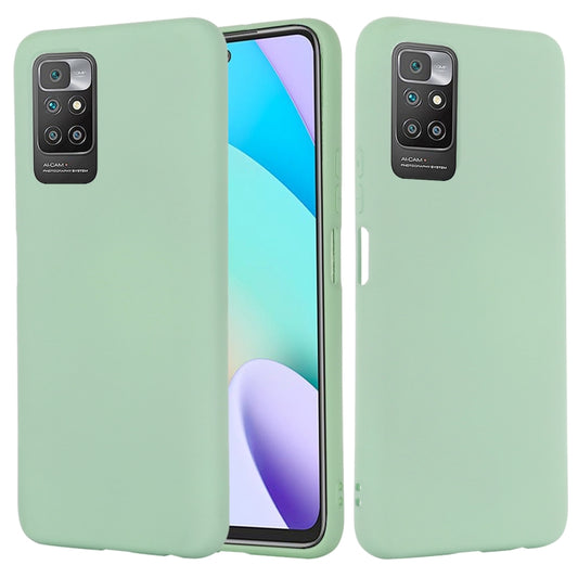 For Xiaomi Redmi 10 Solid Color Liquid Silicone Dropproof Full Coverage Protective Case(Green) by buy2fix