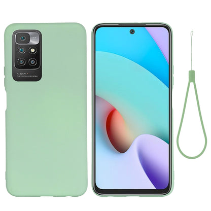 For Xiaomi Redmi 10 Solid Color Liquid Silicone Dropproof Full Coverage Protective Case(Green) by buy2fix
