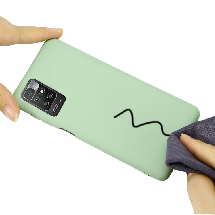 For Xiaomi Redmi 10 Solid Color Liquid Silicone Dropproof Full Coverage Protective Case(Green) by buy2fix