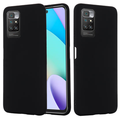 For Xiaomi Redmi 10 Solid Color Liquid Silicone Dropproof Full Coverage Protective Case(Black) by buy2fix